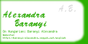 alexandra baranyi business card